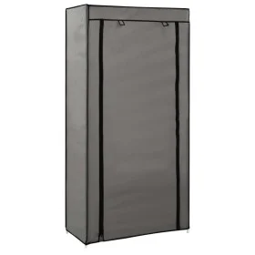 Mueble zapatero con funda de tela gris 58x28x106 cm by vidaXL, Shoe racks and shoe organizers - Ref: Foro24-282430, Price: 27...