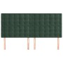 Cabeceros 4 unidades de terciopelo verde oscuro 80x5x78/88 cm