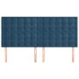 Cabeceros 4 unidades de terciopelo azul oscuro 80x5x78/88 cm