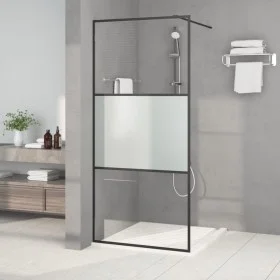 Schwarze, halbmattierte Duschwand aus ESG-Glas, 90 x 195 cm von , Duschwände und Duschwände - Ref: Foro24-152106, Preis: 148,...