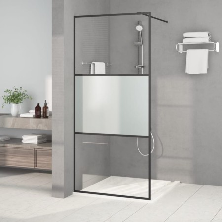 Black semi-frosted ESG glass shower screen 90x195 cm by , Shower walls and screens - Ref: Foro24-152106, Price: 146,40 €, Dis...