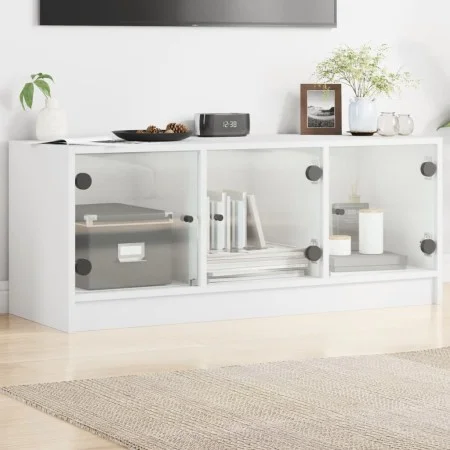 TV-Schrank mit weißen Glastüren 102x37x42 cm von , TV-Möbel - Ref: Foro24-836406, Preis: 68,68 €, Rabatt: %