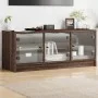 Mueble de TV con puertas de vidrio marrón roble 102x37x42 cm de , Muebles TV - Ref: Foro24-836412, Precio: 68,46 €, Descuento: %