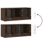 Mueble de TV con puertas de vidrio marrón roble 102x37x42 cm de , Muebles TV - Ref: Foro24-836412, Precio: 68,46 €, Descuento: %