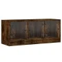 TV-Schrank mit Glastüren aus geräucherter Eiche, 102 x 37 x 42 cm von , TV-Möbel - Ref: Foro24-836410, Preis: 66,66 €, Rabatt: %