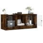 TV-Schrank mit Glastüren aus geräucherter Eiche, 102 x 37 x 42 cm von , TV-Möbel - Ref: Foro24-836410, Preis: 67,49 €, Rabatt: %