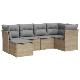 Garden sofa set with cushions 6 pieces beige synthetic rattan by , Garden sets - Ref: Foro24-3249788, Price: 393,65 €, Discou...