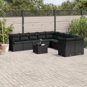 11-teiliges Gartensofa-Set und schwarze synthetische Rattankissen von , Gartensets - Ref: Foro24-3250084, Preis: 662,92 €, Ra...