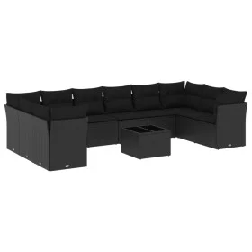 11-piece garden sofa set and black synthetic rattan cushions by , Garden sets - Ref: Foro24-3250044, Price: 662,92 €, Discoun...