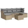 7-teiliges Gartensofa-Set und beigefarbene synthetische Rattankissen von , Gartensets - Ref: Foro24-3249858, Preis: 424,00 €,...