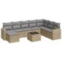 9-piece garden sofa set with beige synthetic rattan cushions by , Modular outdoor sofas - Ref: Foro24-3251706, Price: 581,28 ...
