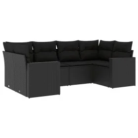 6-piece garden sofa set and black synthetic rattan cushions by , Modular outdoor sofas - Ref: Foro24-3251712, Price: 441,94 €...