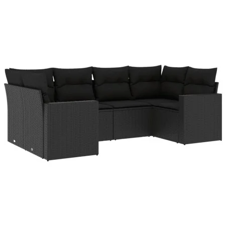 6-piece garden sofa set and black synthetic rattan cushions by , Modular outdoor sofas - Ref: Foro24-3251712, Price: 441,94 €...