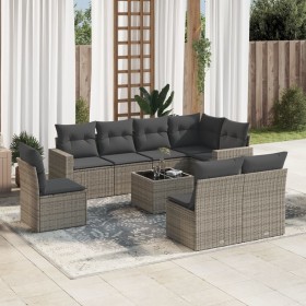 9-piece garden furniture set and gray synthetic rattan cushions by , Garden sets - Ref: Foro24-3219070, Price: 511,67 €, Disc...