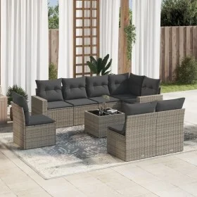 9-teiliges Gartenmöbel-Set und graue synthetische Rattankissen von , Gartensets - Ref: Foro24-3219070, Preis: 512,54 €, Rabat...
