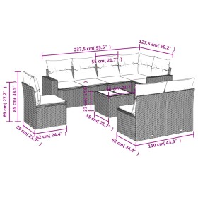 8-piece garden sofa set and black synthetic rattan cushions by , Garden sets - Ref: Foro24-3219066, Price: 493,74 €, Discount: %