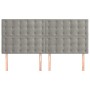 Cabeceros 4 unidades de terciopelo gris claro 90x5x78/88 cm