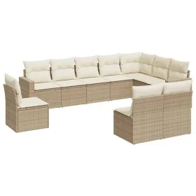 Garden sofa set with beige cushions 10 pieces synthetic rattan by , Garden sets - Ref: Foro24-3219098, Price: 649,54 €, Disco...