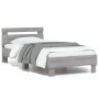 Cama con cabecero madera de ingeniería gris Sonoma 75x190 cm de , Camas y somieres - Ref: Foro24-838573, Precio: 81,12 €, Des...