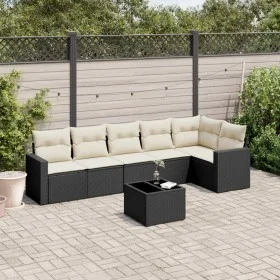 7-piece garden dining set and black synthetic rattan cushions by , Garden sets - Ref: Foro24-3218986, Price: 420,28 €, Discou...