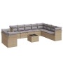 11-teiliges Gartensofa-Set mit beigen synthetischen Rattankissen von , Gartensets - Ref: Foro24-3249708, Preis: 702,57 €, Rab...