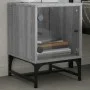 Mesitas noche con puertas vidrio 2 uds gris Sonoma 35x37x50 cm de , Mesitas de noche - Ref: Foro24-836529, Precio: 52,25 €, D...