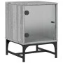 Mesitas noche con puertas vidrio 2 uds gris Sonoma 35x37x50 cm de , Mesitas de noche - Ref: Foro24-836529, Precio: 52,25 €, D...