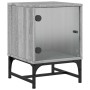 Nachttische mit Glastüren 2 Einheiten grau Sonoma 35x37x50 cm von , Nachttische - Ref: Foro24-836529, Preis: 52,78 €, Rabatt: %
