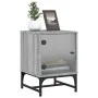 Mesitas noche con puertas vidrio 2 uds gris Sonoma 35x37x50 cm de , Mesitas de noche - Ref: Foro24-836529, Precio: 52,25 €, D...