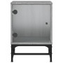 Nachttische mit Glastüren 2 Einheiten grau Sonoma 35x37x50 cm von , Nachttische - Ref: Foro24-836529, Preis: 52,78 €, Rabatt: %