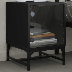 Nightstand with black glass door 35x37x50 cm by , Nightstands - Ref: Foro24-836520, Price: 28,53 €, Discount: %