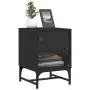 Mesita de noche con puerta de vidrio negro 35x37x50 cm de , Mesitas de noche - Ref: Foro24-836520, Precio: 28,29 €, Descuento: %