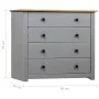 Armario auxiliar madera de pino Panamá Range gris 80x40x73 cm de vidaXL, Aparadores - Ref: Foro24-282659, Precio: 151,69 €, D...