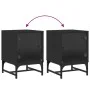 Mesita de noche con puerta de vidrio negro 35x37x50 cm de , Mesitas de noche - Ref: Foro24-836520, Precio: 28,29 €, Descuento: %