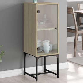 Beistellschrank mit Glastür aus Sonoma-Eiche 35x37x100 cm von , Sideboards - Ref: Foro24-836555, Preis: 51,28 €, Rabatt: %