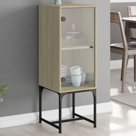 Auxiliary cabinet with Sonoma oak glass door 35x37x100 cm by , Sideboards - Ref: Foro24-836555, Price: 51,28 €, Discount: %