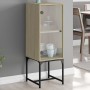 Armario auxiliar con puerta de vidrio roble Sonoma 35x37x100 cm de , Aparadores - Ref: Foro24-836555, Precio: 51,21 €, Descue...