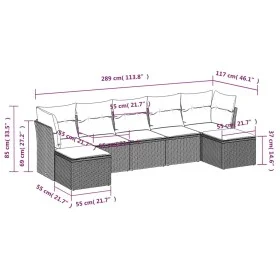 7-piece garden dining set and black synthetic rattan cushions by , Garden sets - Ref: Foro24-3249864, Price: 405,68 €, Discou...