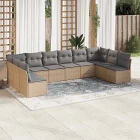 Gartensofa-Set mit beigen Kissen, 10-teilig, synthetisches Rattan von , Gartensets - Ref: Foro24-3249928, Preis: 589,19 €, Ra...