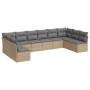 Gartensofa-Set mit beigen Kissen, 10-teilig, synthetisches Rattan von , Gartensets - Ref: Foro24-3249928, Preis: 608,56 €, Ra...
