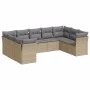 Set de sofás de jardín 9 pzas con cojines ratán sintético beige de , Conjuntos de jardín - Ref: Foro24-3249968, Precio: 577,5...