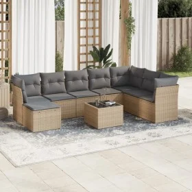 9-teiliges Gartensofa-Set mit beigen synthetischen Rattankissen von , Gartensets - Ref: Foro24-3249898, Preis: 567,41 €, Raba...