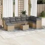 9-teiliges Gartensofa-Set mit beigen synthetischen Rattankissen von , Gartensets - Ref: Foro24-3249898, Preis: 567,41 €, Raba...