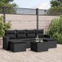 7-piece garden dining set and black synthetic rattan cushions by , Modular outdoor sofas - Ref: Foro24-3251662, Price: 441,34...