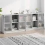 Estantería con puertas madera gris Sonoma 204x37x75 cm de , Librerías y estanterías - Ref: Foro24-3206536, Precio: 197,97 €, ...