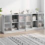 Sonoma graues Holzregal mit Türen 204x37x75 cm von , Bücherregale und Regale - Ref: Foro24-3206536, Preis: 200,35 €, Rabatt: %