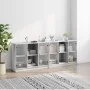 Estantería con puertas madera gris Sonoma 204x37x75 cm de , Librerías y estanterías - Ref: Foro24-3206536, Precio: 197,97 €, ...