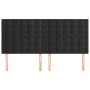 Cabeceros 4 unidades de terciopelo negro 90x5x78/88 cm
