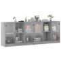Sonoma graues Holzregal mit Türen 204x37x75 cm von , Bücherregale und Regale - Ref: Foro24-3206536, Preis: 200,35 €, Rabatt: %