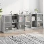 Regal mit Türen aus grauem Holzwerkstoff, 204 x 37 x 75 cm von , Bücherregale und Regale - Ref: Foro24-3206534, Preis: 187,56...